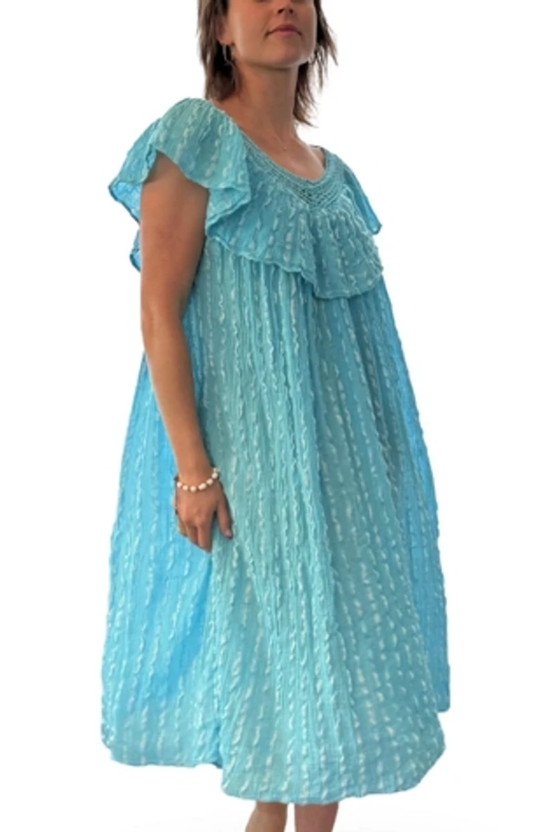 Blue Cotton Swing Dress Selected by Kikos Kloset