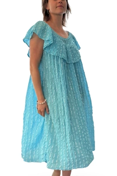 Blue Cotton Swing Dress Selected by Kikos Kloset