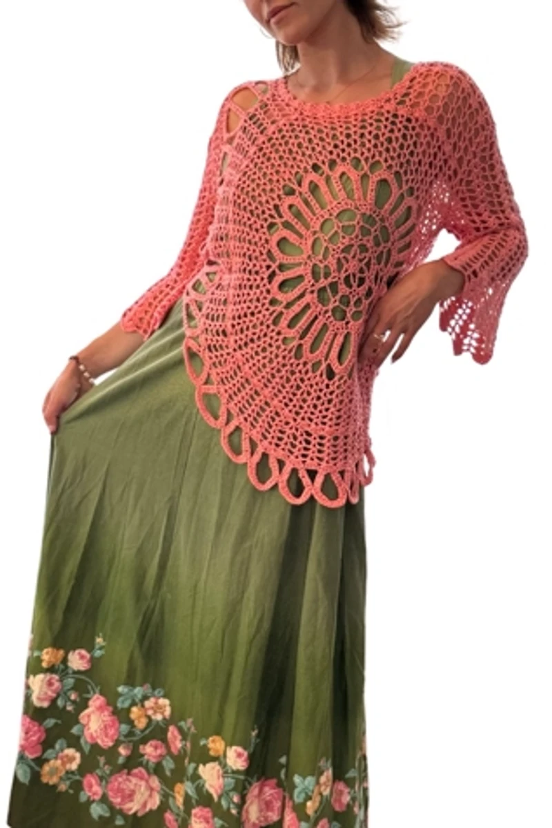Pink Crochet Tunic Selected by Kikos Kloset