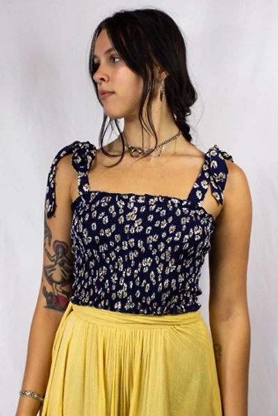 Vintage Smocked Floral Tank Top Selected by Black Shag Vintage