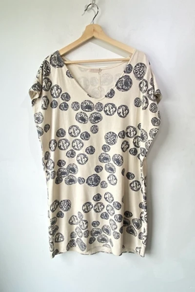 Jesse Kamm Cream Raw Silk Dress Selected by The Curatorial Dept.