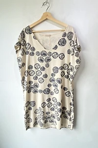 Jesse Kamm Cream Raw Silk Dress Selected by The Curatorial Dept.