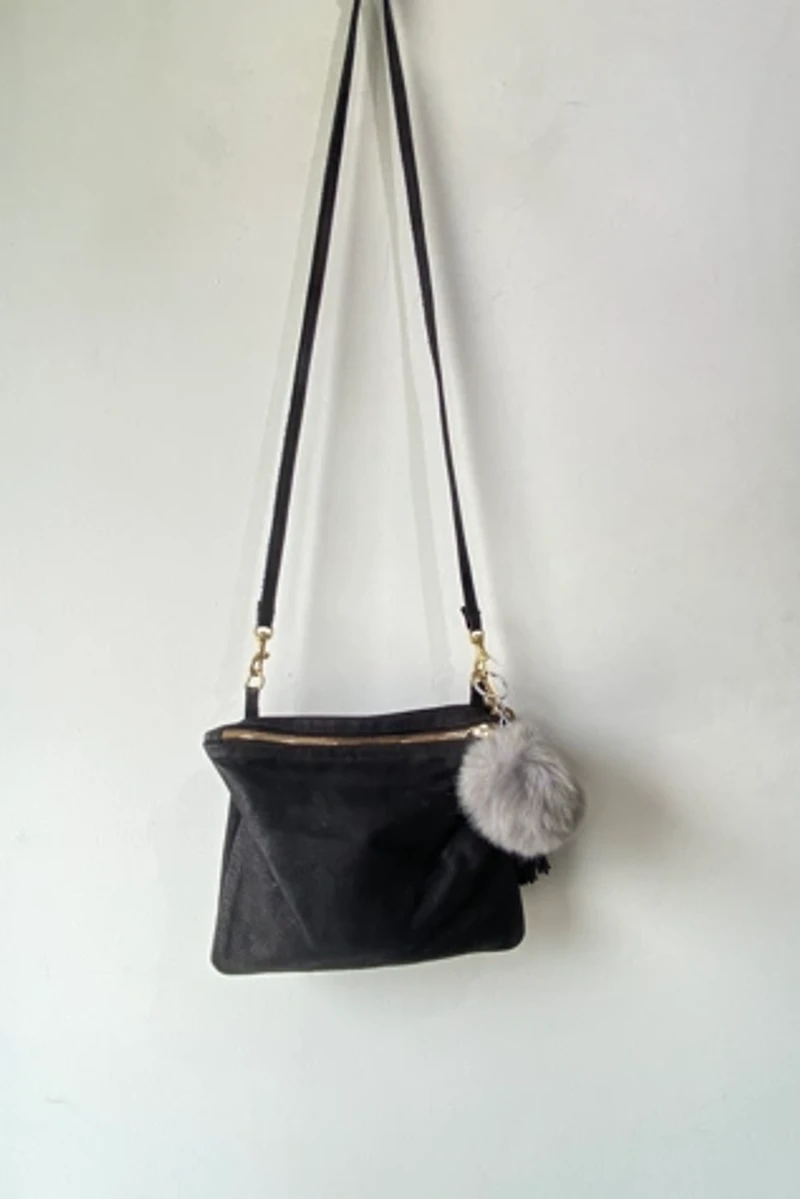 Clare V. Black Leather Crossbody Selected by The Curatorial Dept.