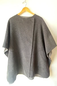 Vince Charcoal Gray Wool Poncho Selected by The Curatorial Dept.