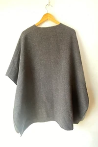 Vince Charcoal Gray Wool Poncho Selected by The Curatorial Dept.