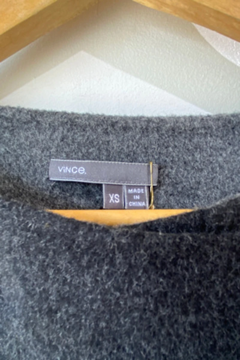 Vince Charcoal Gray Wool Poncho Selected by The Curatorial Dept.