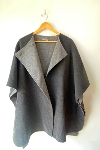 Vince Charcoal Gray Wool Poncho Selected by The Curatorial Dept.