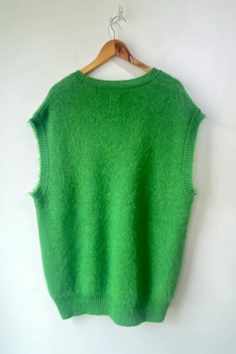 Smock Green Fuzzy Sweater Vest Selected by The Curatorial Dept.