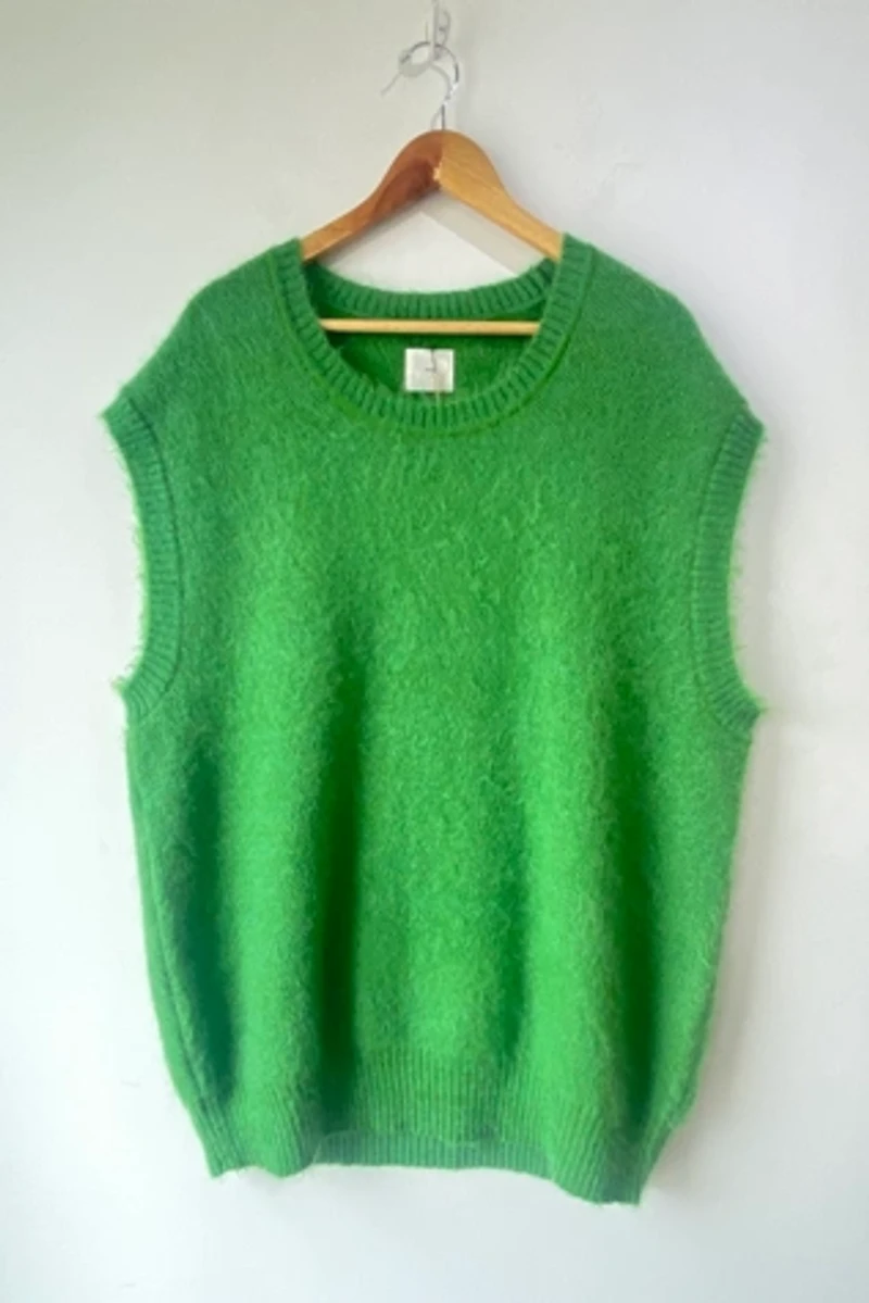 Smock Green Fuzzy Sweater Vest Selected by The Curatorial Dept.