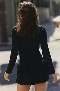 Good Feels Ruffle Long-Sleeve Mini