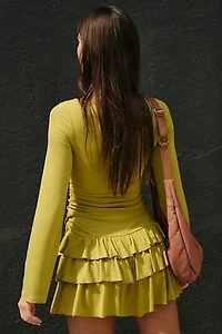 Good Feels Ruffle Long-Sleeve Mini Dress