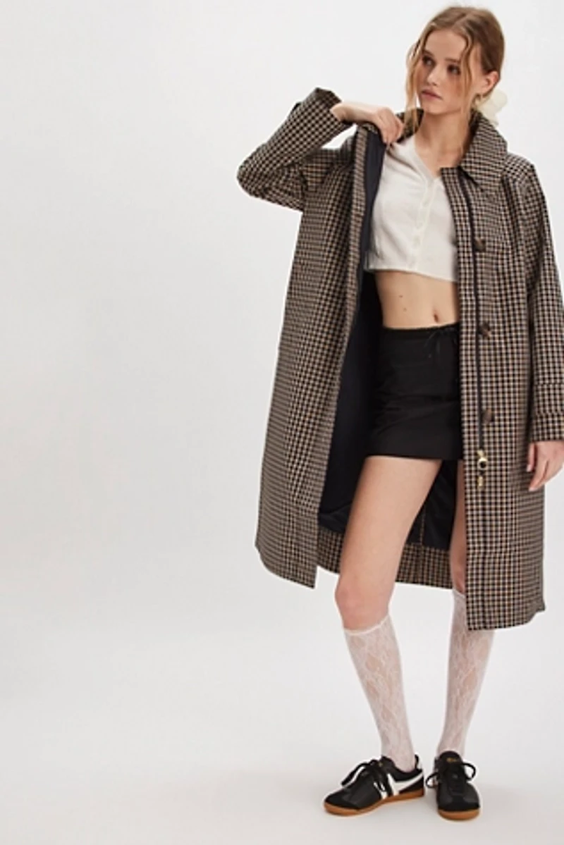 Barbour Nadine Checked Showerproof Car Coat