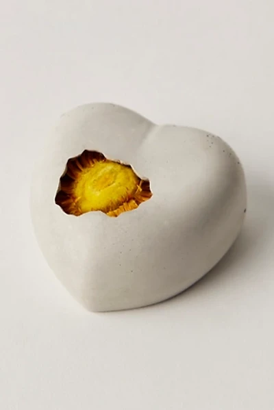 Dried Flower Concrete Heart
