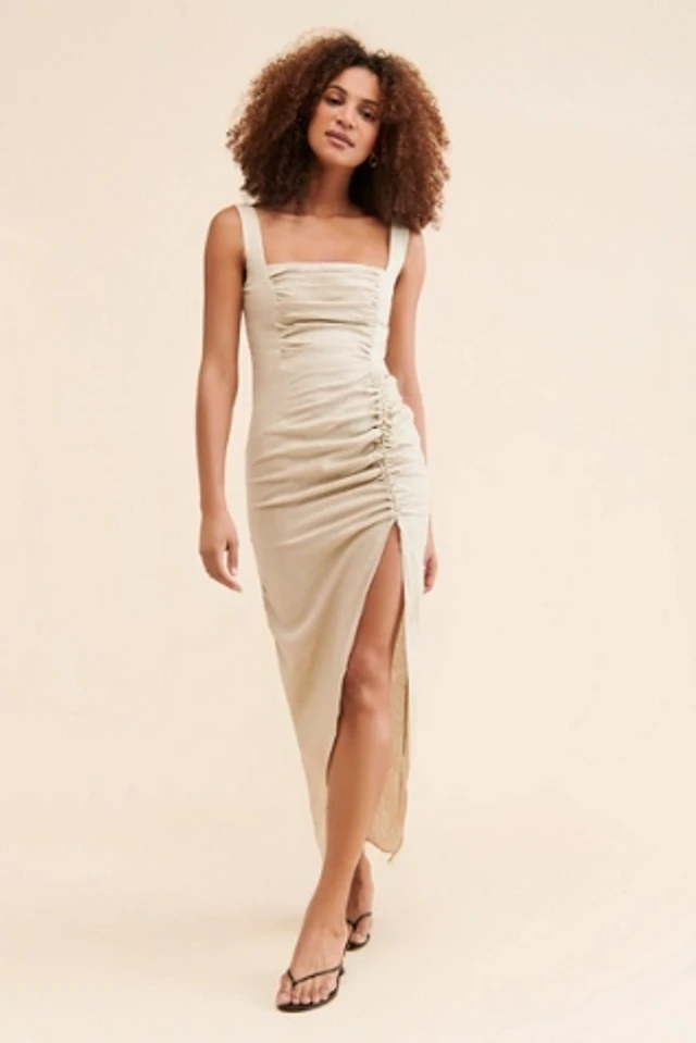 bhldn blake square neck stretch crepe maxi dress BHLDN Blake Square-Neck Stretch Crepe Maxi Dress