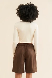 Straight On Vegan Suede Shorts