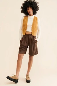 Straight On Vegan Suede Shorts