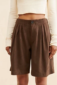 Straight On Vegan Suede Shorts