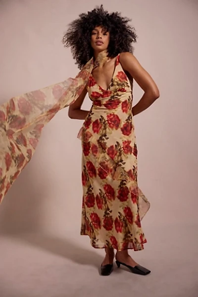 For Love & Lemons Floral Stems Maxi Dress