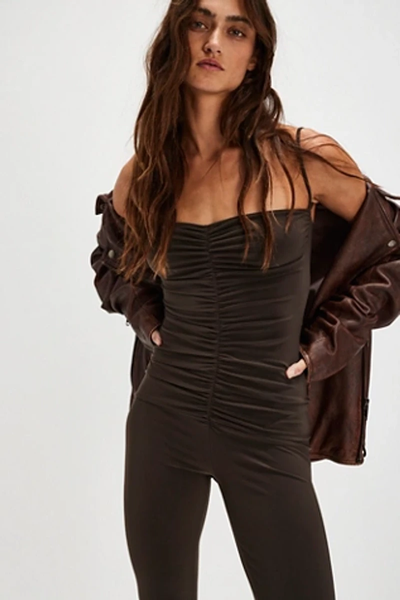 Norma Kamali Shirred Catsuit