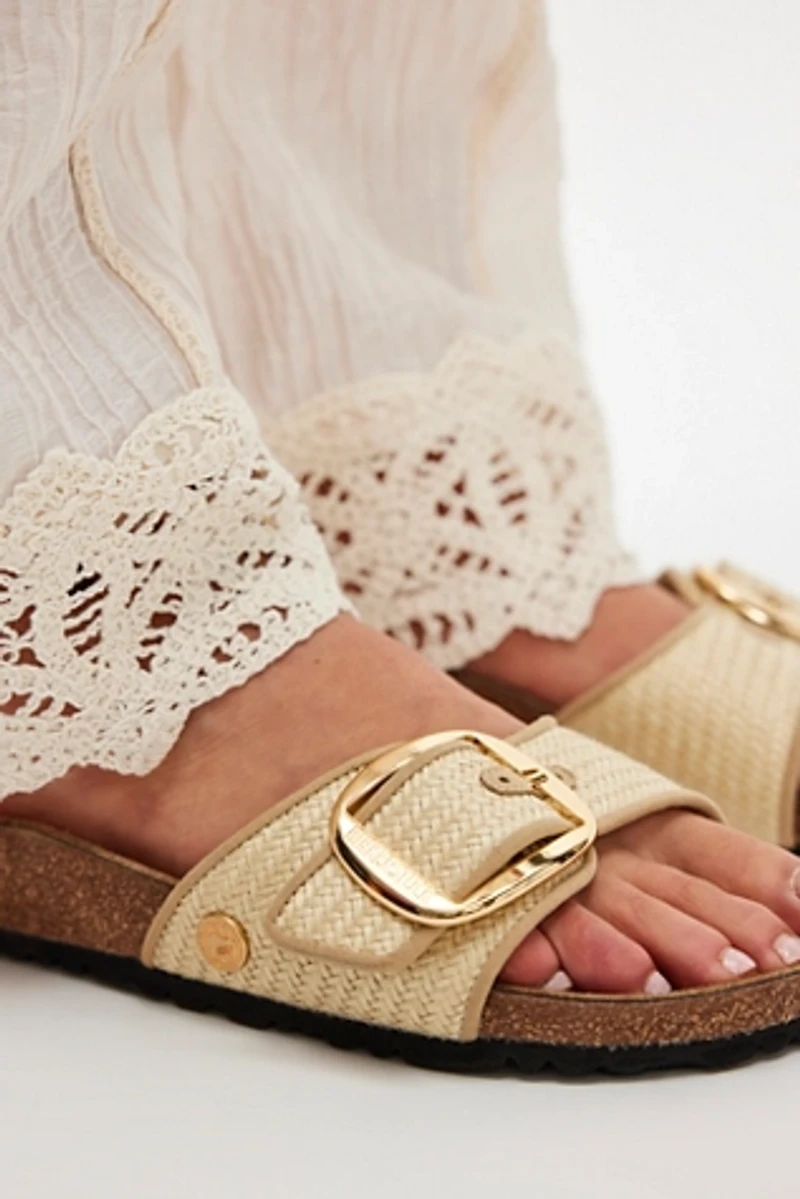 Birkenstock Madrid Big Buckle Raffia Sandals