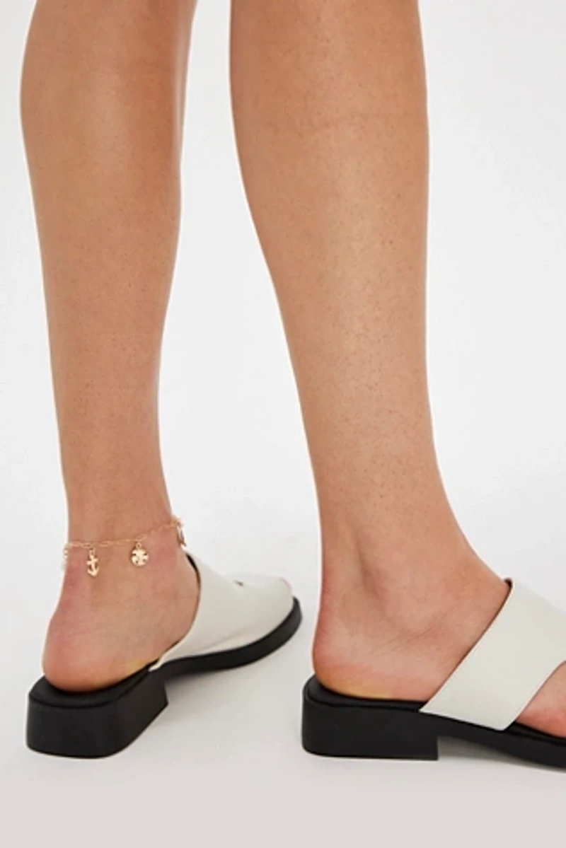 Abstract Slip On Sandals