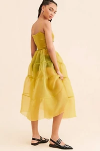 OhSevenDays Sheer Tiered Midi Dress