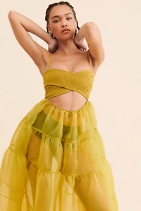 OhSevenDays Sheer Tiered Midi Dress