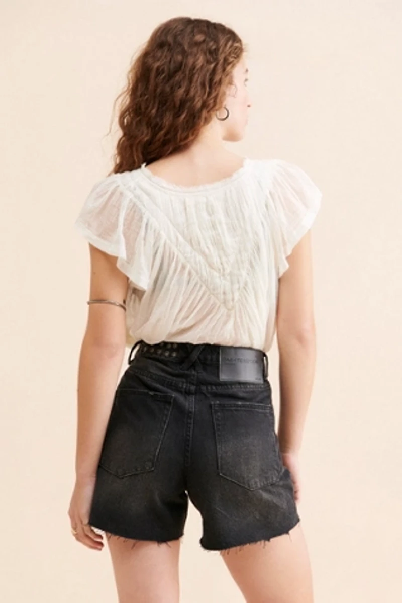 One Teaspoon High Waist Mom Studded Shorts