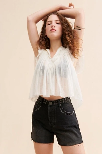One Teaspoon High Waist Mom Studded Shorts