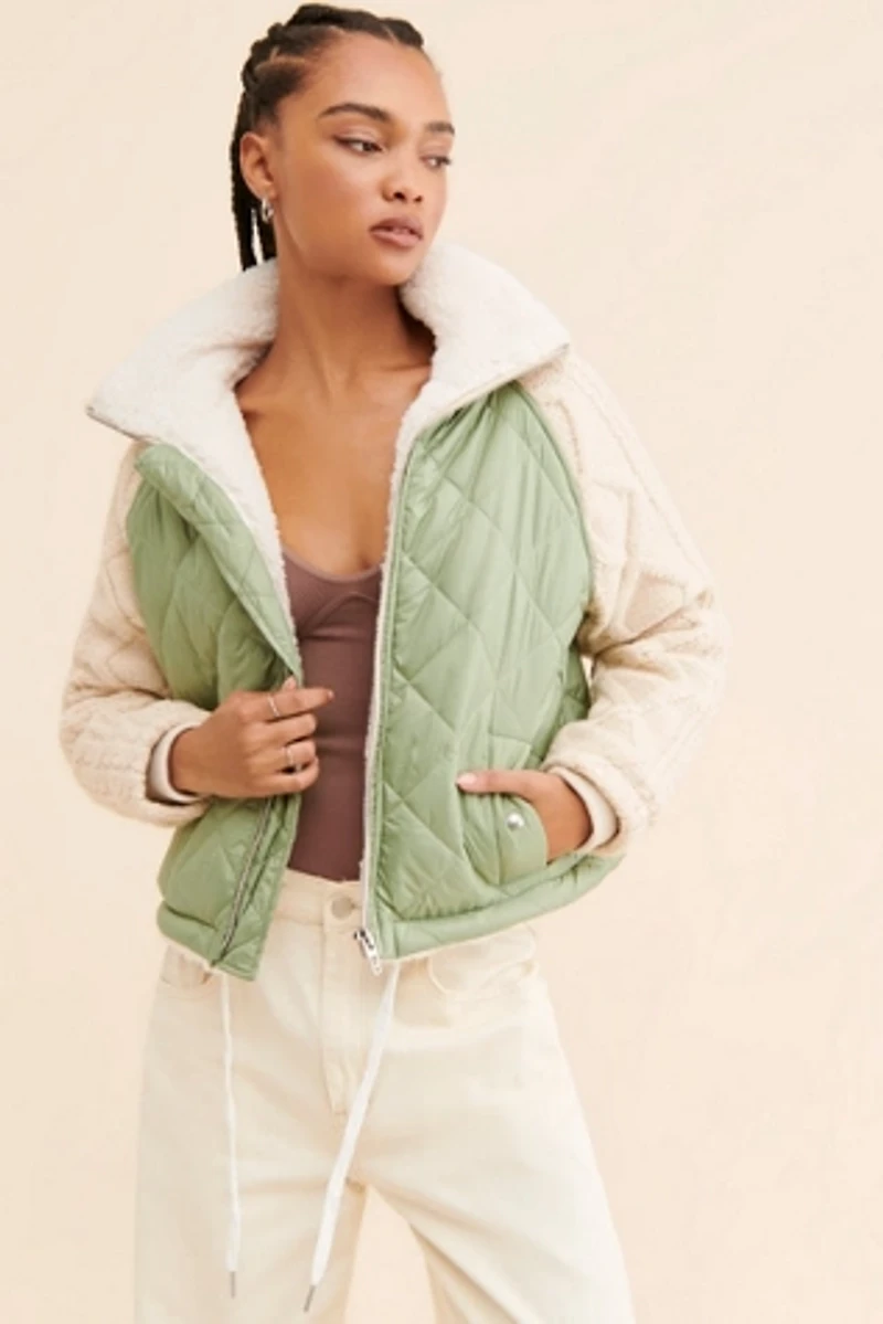 [BLANKNYC] Going Public Sweater Mix Jacket