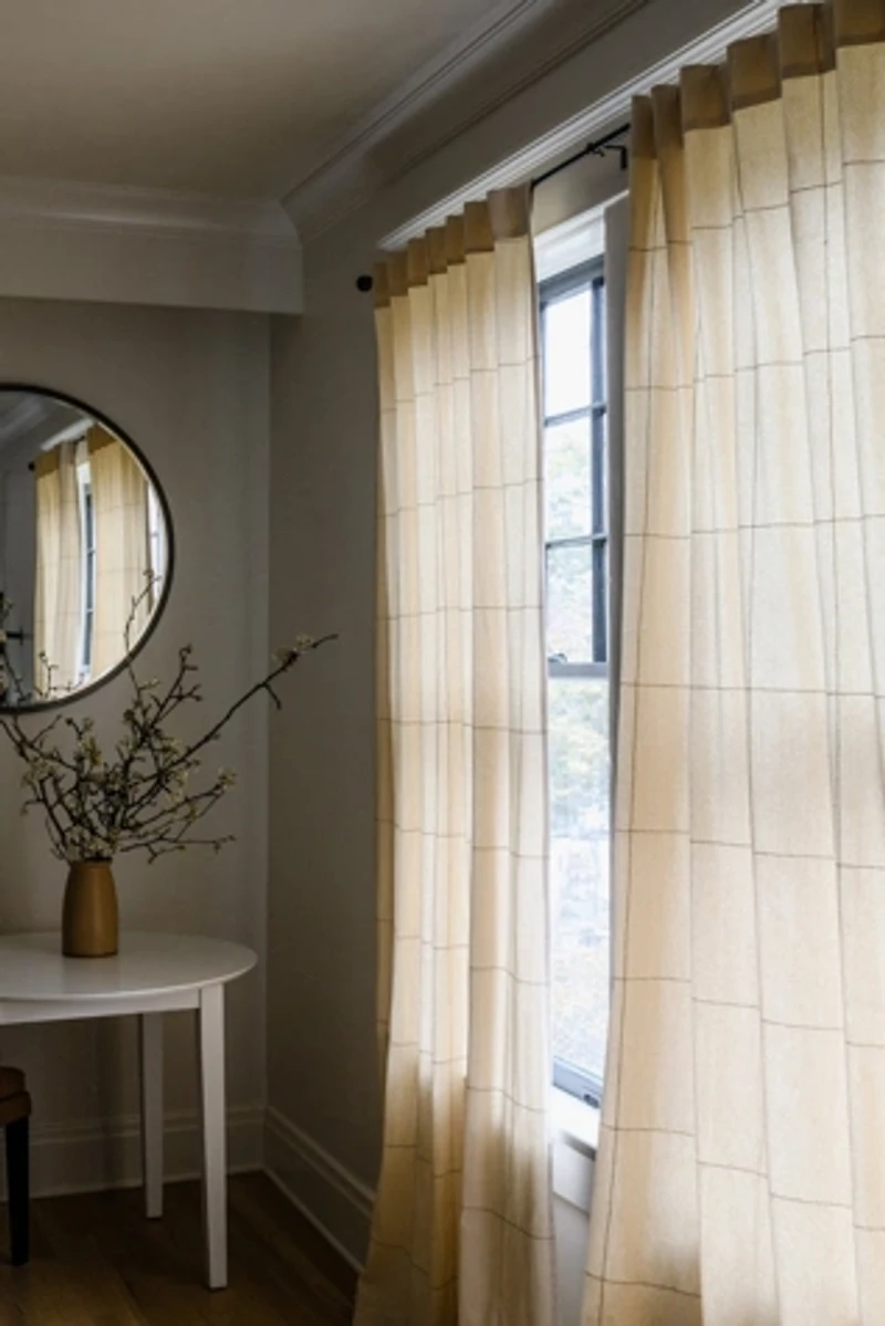 Anchal Grid-Stitch Curtain Panel