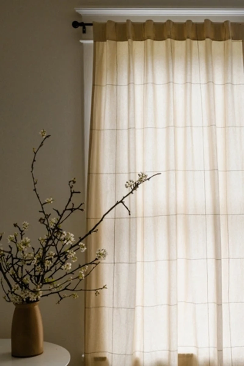 Anchal Grid-Stitch Curtain Panel