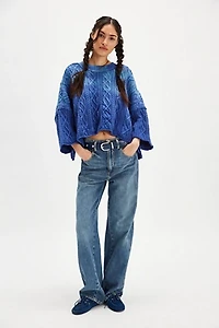 Washed Ashore Cable Knit Sweater