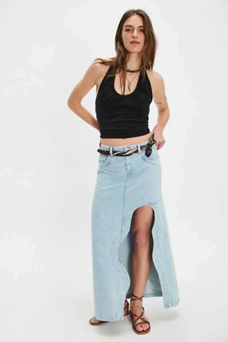 Alohas Carmina Denim Maxi Skirt