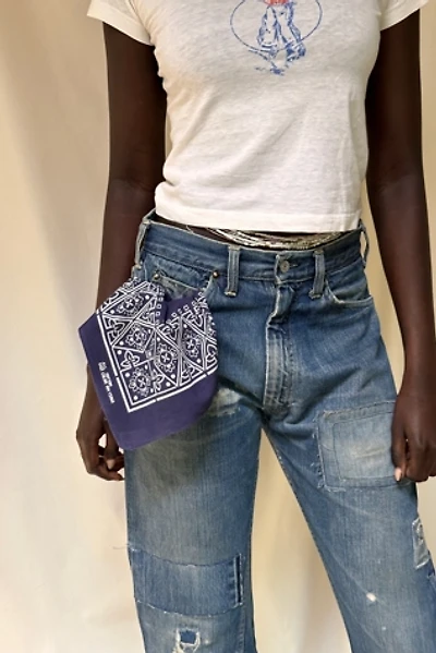 Vintage 1950's Indigo Fast Color Bandana Selected By Afterlife Boutique