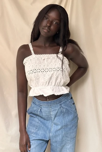 Vintage 1940’s Cotton Eyelet Chamise Tank Selected By Afterlife Boutique