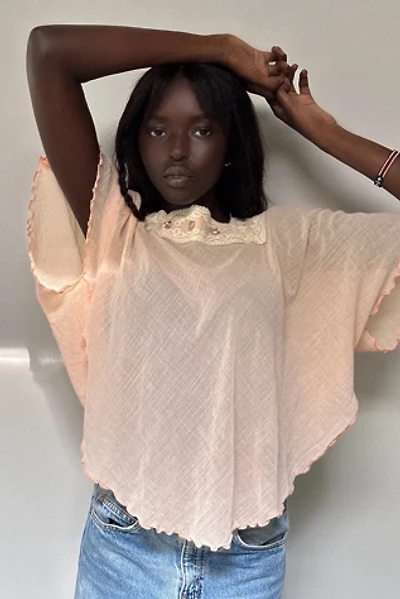 Vintage 1970's Gauze Cloth Batwing Sleeve Top Selected By Afterlife Boutique