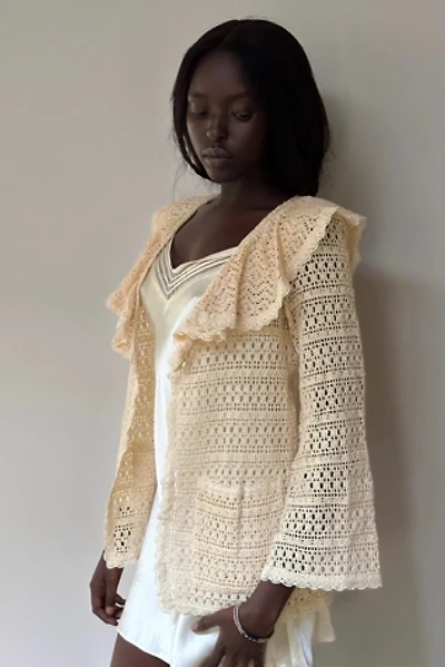 Vintage 1970's Jessica's Gunnies Crochet Open Knit Cardigan Selected By Afterlife Boutique