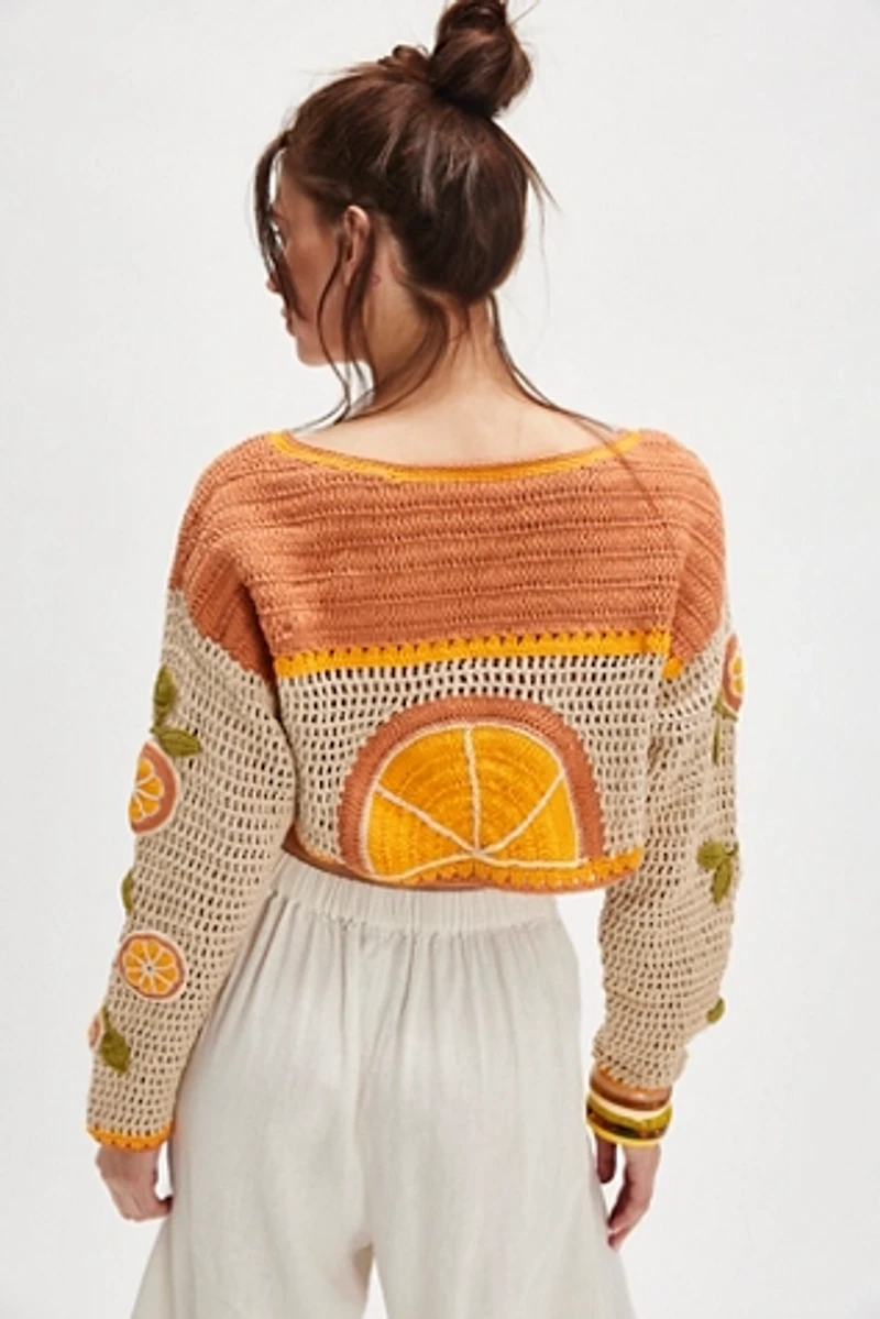 Bali Oranges Crochet Top