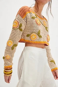 Bali Oranges Crochet Top