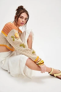 Bali Oranges Crochet Top