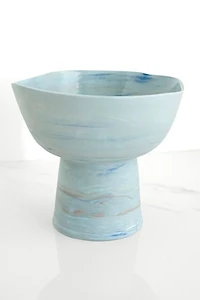 Ren Vois Denim Mixed Marble Pedestal Bowl