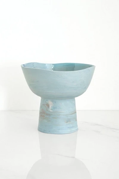 Ren Vois Denim Mixed Marble Pedestal Bowl