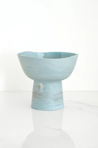 Ren Vois Denim Mixed Marble Pedestal Bowl