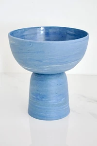Indigo Marble Pedestal Bowl