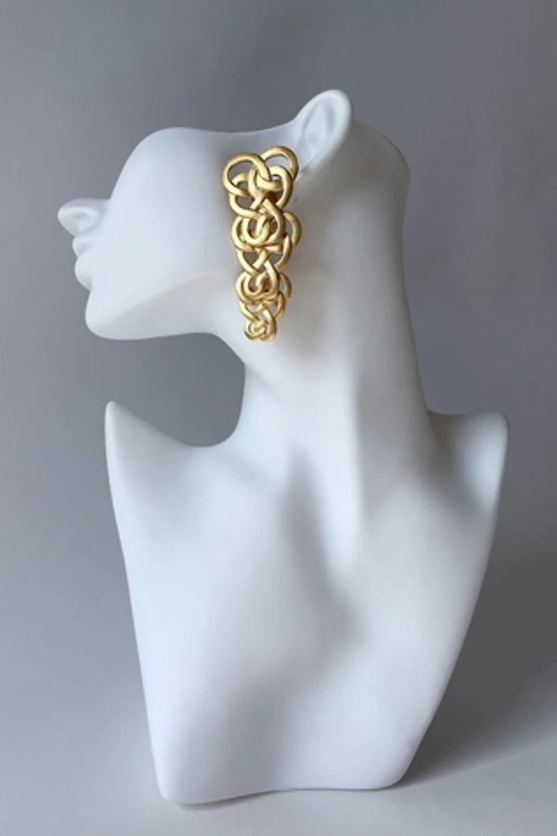 80s Signed Stephen Dweck Vermeil Articulating Squiggle Earrings Selected by MARMALADE