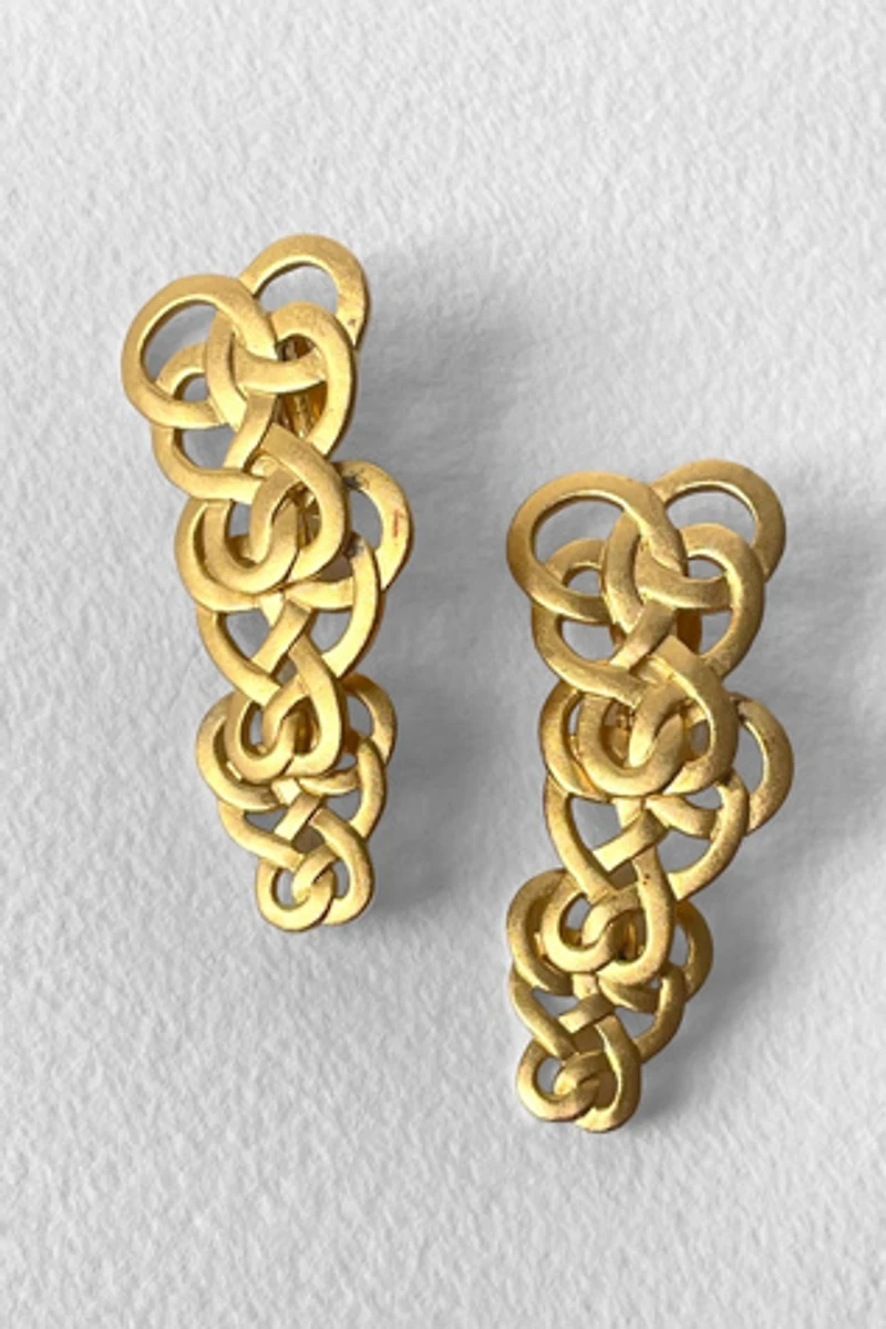 80s Signed Stephen Dweck Vermeil Articulating Squiggle Earrings Selected by MARMALADE