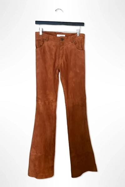 2000s Chloe Rust Suede Bell Bottom Pants Selected By Ritual Vintage