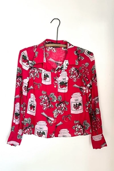 1960s Cherry Pie Linen Blouse Selected by Grievous Angel Vintage