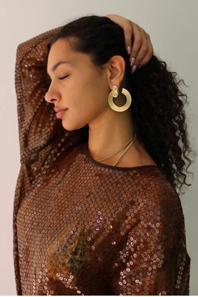 Vintage Gold Column Clip-On Earrings Selected By Ankh By Racquel